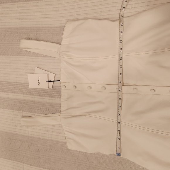 Theory Women's White Kayleigh Linen Blend Sleeveless Mini Shirtdress size 12 - Picture 10 of 16